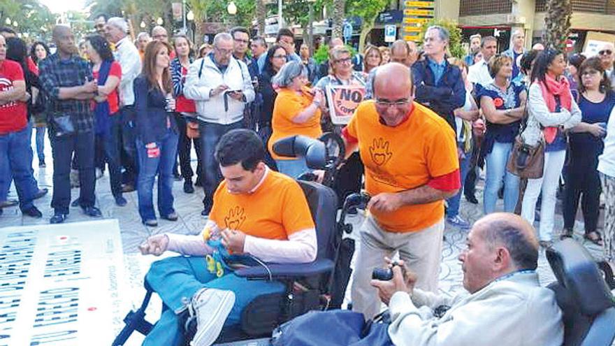 Protesta contra el copago de los discapacitados