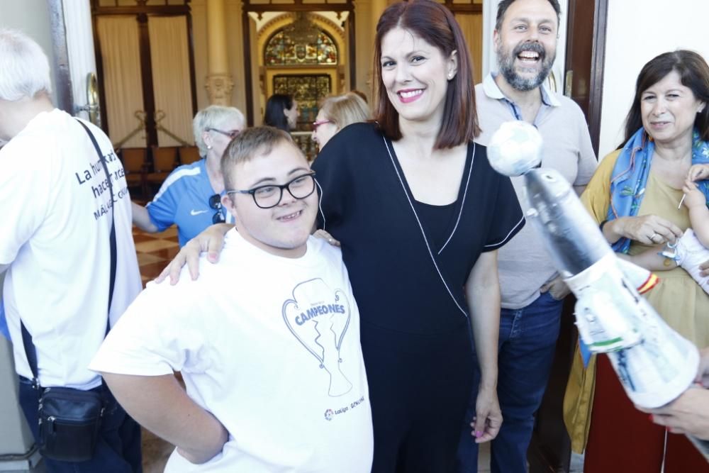 Recibimiento al Málaga CF en el Ayuntamiento de Málaga.