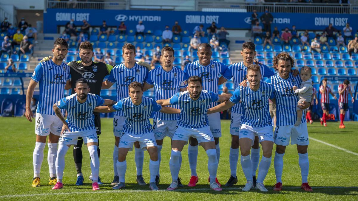 El once del Atlético Baleares que se midió el pasado domingo al Atlético de Madrid B en el Estadio Balear.