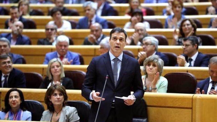 Pedro Sánchez, durante su comparecencia ayer en el Senado.