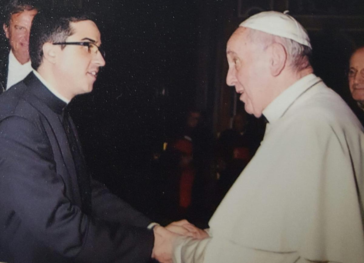 Encuentro con el zamorano Florentino Pérez con el papa Francisco durante el Congreso Internacional de pastoral vocacional.