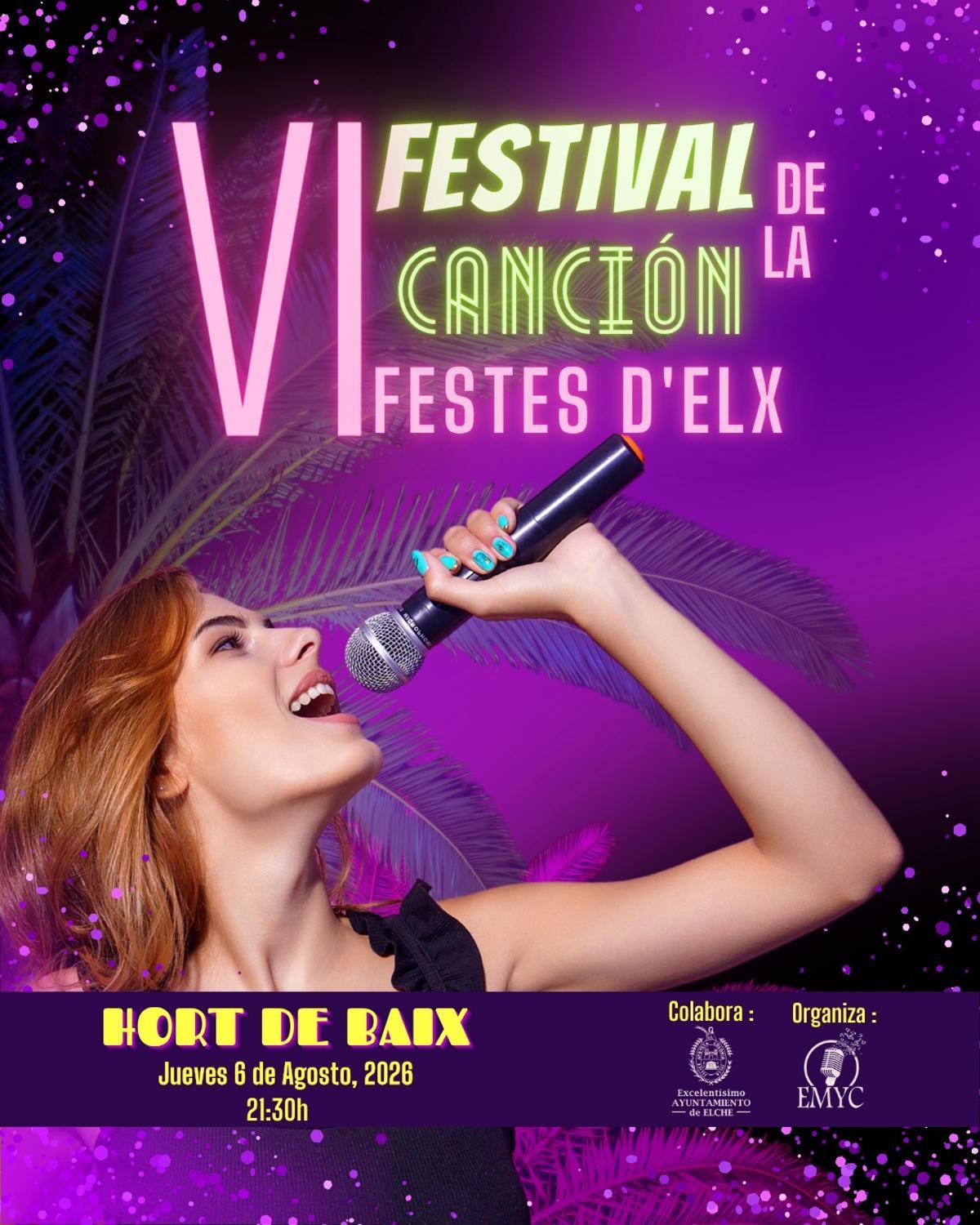 Cartel del VI Festival de la Canción Festes d'Elx