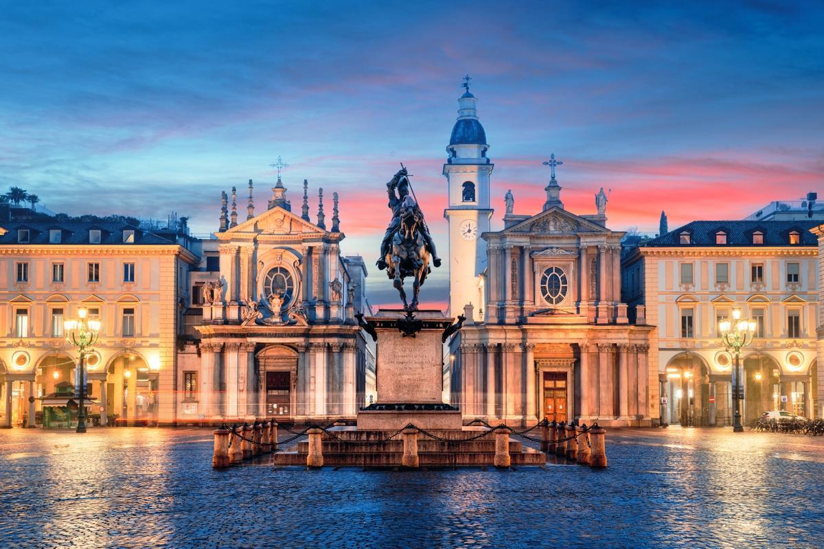 Piazza San Carlo al atardecer, Turín