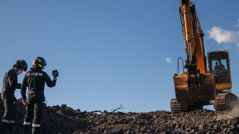 Obras para recuperar una de las vías en el Valle de Aridane.