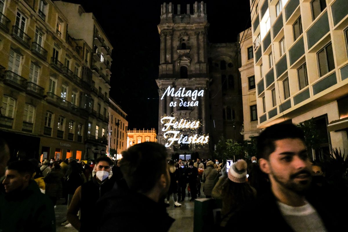 Vídeo mapping en la Catedral de Málaga | Luces de Navidad