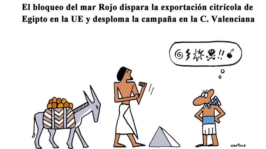 El bloqueo del mar Rojo dispara la exportación citrícola de Egipto en la UE y desploma la campaña en la C.Valenciana