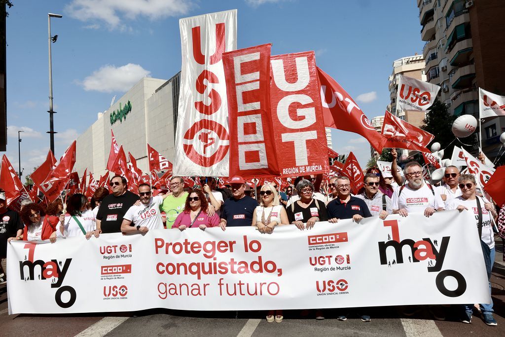 Todas las imágenes de la manifestación del 1 de Mayo en Murcia