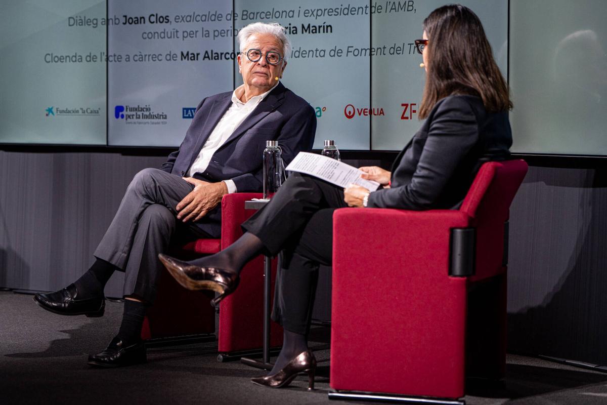 El exalcalde y expresidente del AMB Joan Clos durante la presentación del quinto informe Rethink BCN