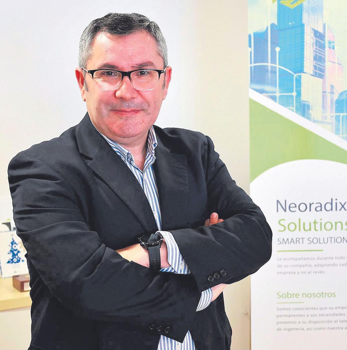 El empresario y uno de los socios de Neoradix Solutions, José Ángel Noguera, en Murcia.