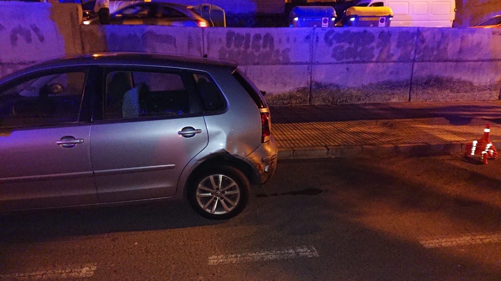 Vuelco de un coche en la Rambla Medular de Arrecife