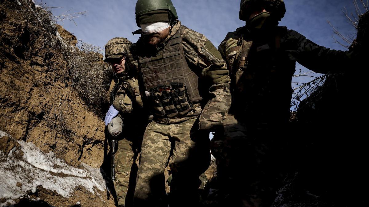 Soldados del Ejército ucraniano en Donetsk.