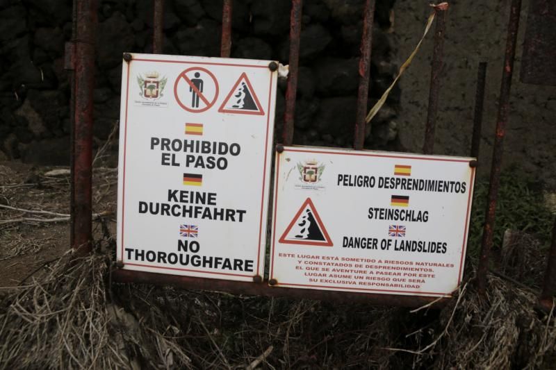 Zonas con riesgos de desprendimiento en Tenerife