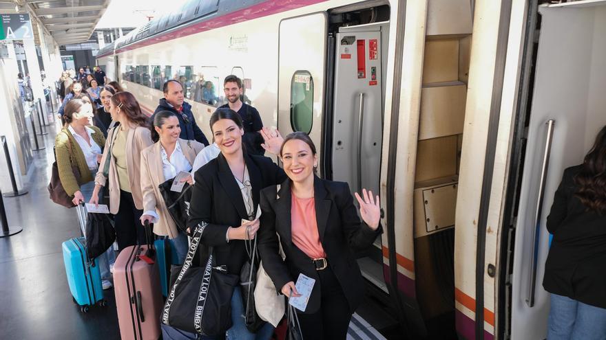 Las candidatas a Bellea del Foc, camino a Murcia