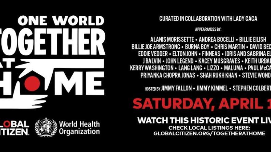 Cartel del concierto solidario &#039;One World: #TogetherAtHome&#039;.