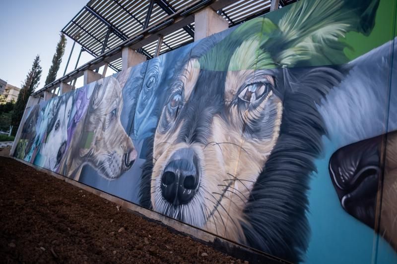 Mural alegórico en el parque canino de Las Indias