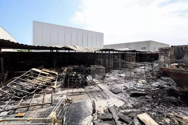 Estado de las instalaciones de Deixalles tras el incendio