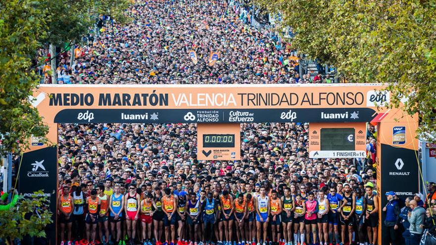 Salida del Medio Maratón de València.