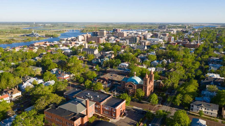 Vista aérea de la ciudad de Wilmington.