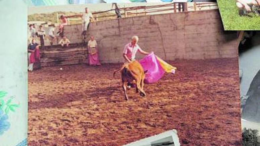 El famoso exhostelero durante torea una baquilla, una de sus pasiones. 