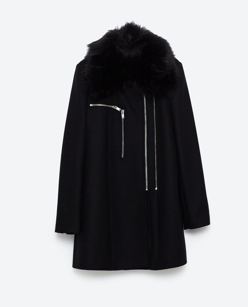 Rebajas Zara 2017: abrigo con cremalleras