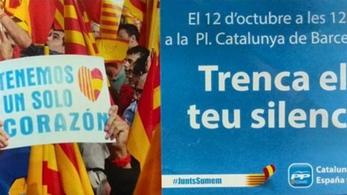 El folleto con el que el PPC invita a los ciudadanos a sumarse a la manifestación por la unidad de España del próximo Doce de Octubre.