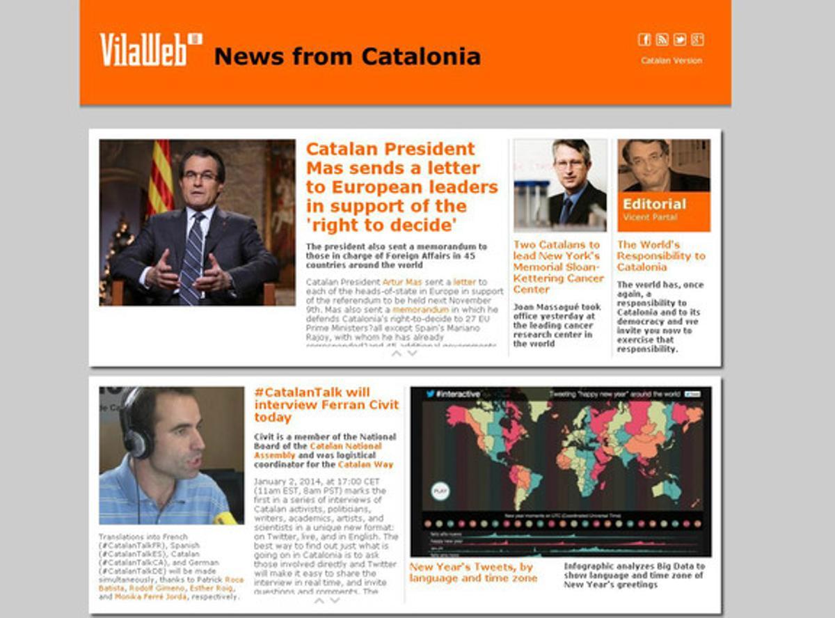 L’edició anglesa de VilaWeb inaugurada aquest dijous.