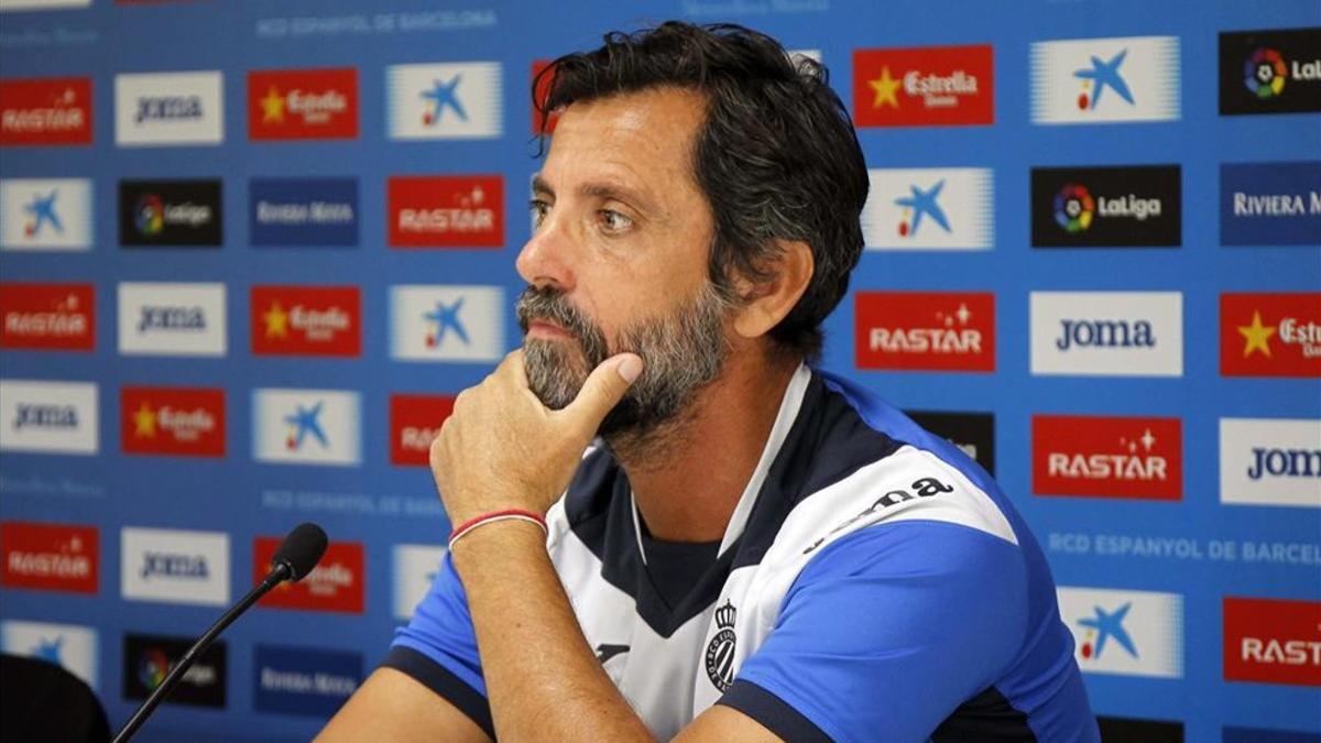 Quique durante la conferencia de prensa