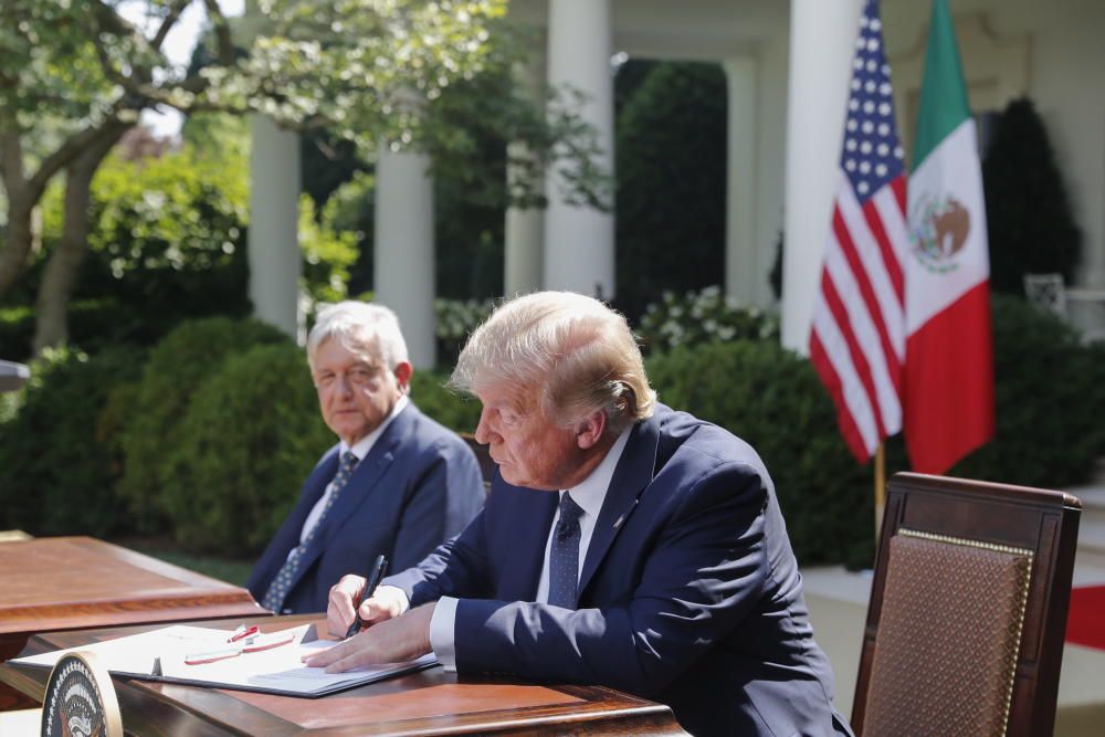 Reunión entre Trump y López Obrador.