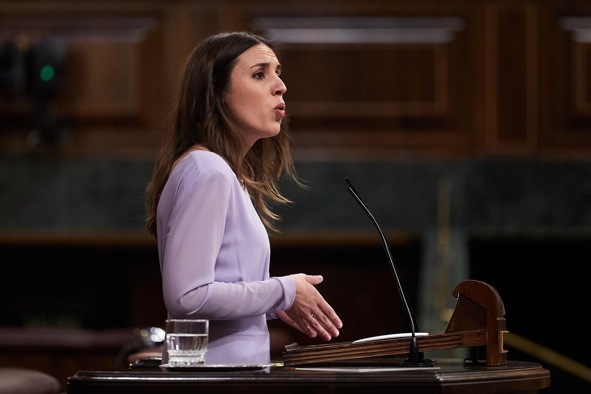 La ministra de Igualdad, Irene Montero, en el Congreso de los Diputados.