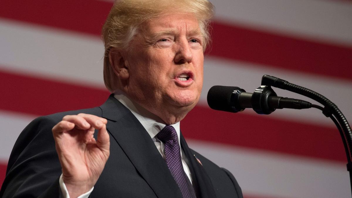 El presidente de Estados Unidos, Donald Trump, durante un discurso en el International Trade Center en Washington.