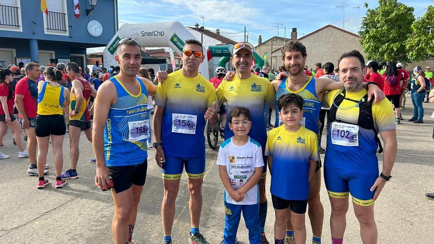 Podio intergeneracional del Triatlón Duero en el I Trail Sierra de las Cavernas