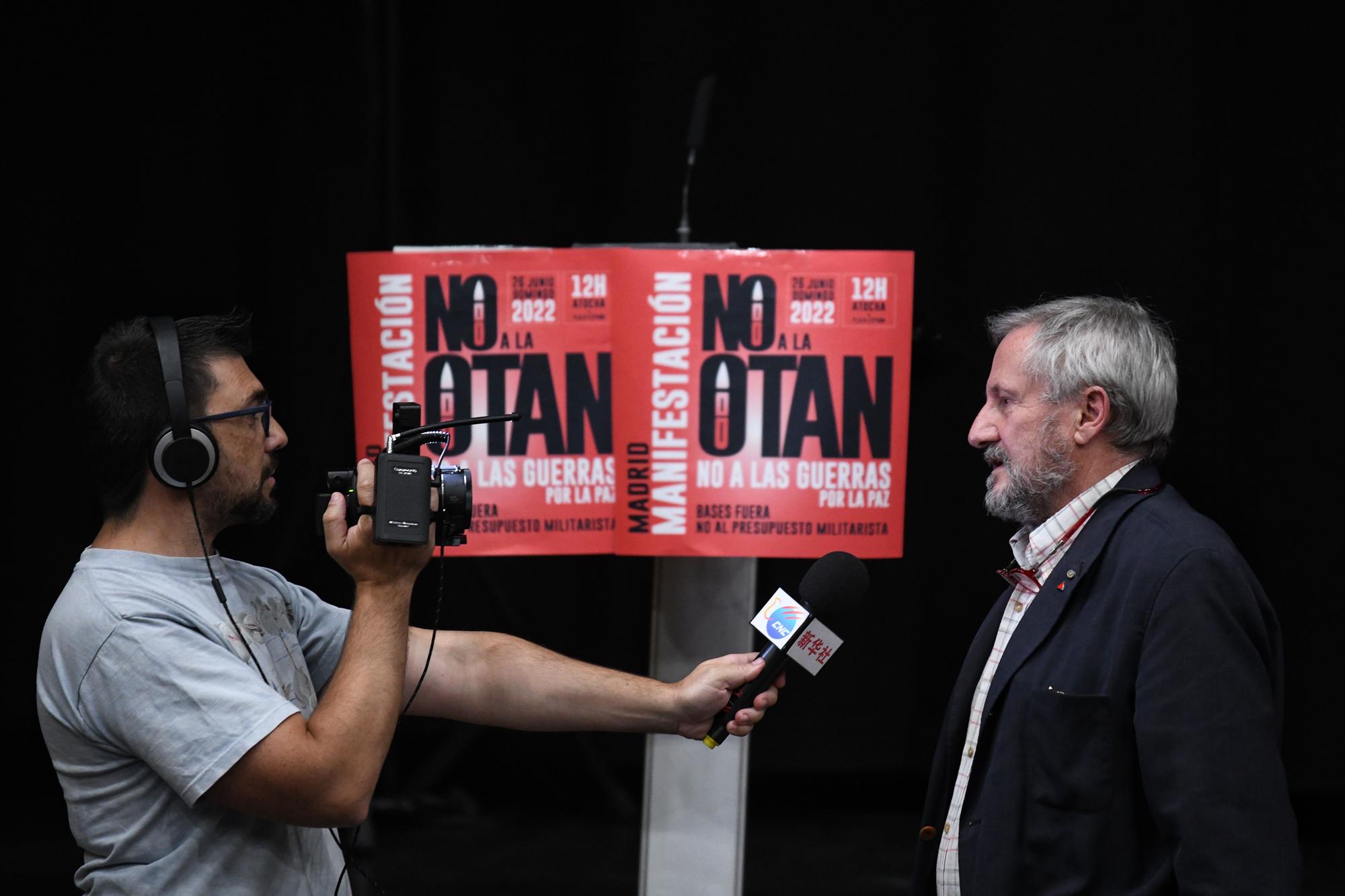 exdiputado del Parlamento Europeo por Izquierda Unida, Willy Meyer, durante la ‘Cumbre por la Paz: OTAN no’