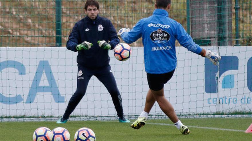 Lux, hoy en el entrenamiento en Abegondo.