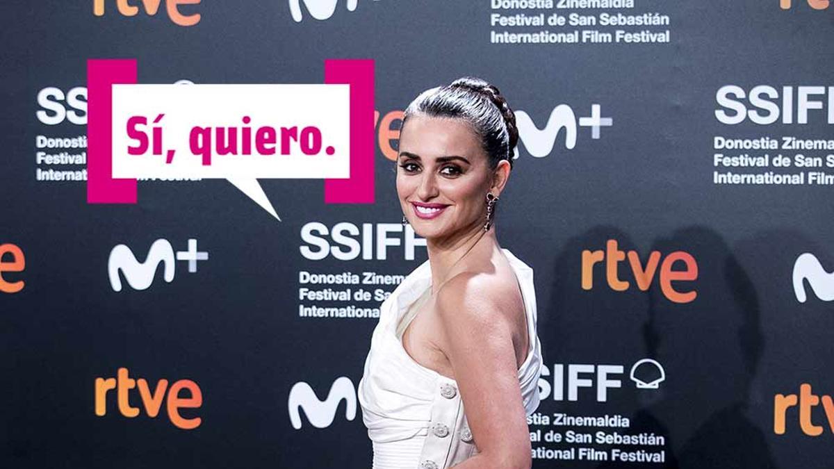 Blanca y radiante va Penélope Cruz a San Sebastián