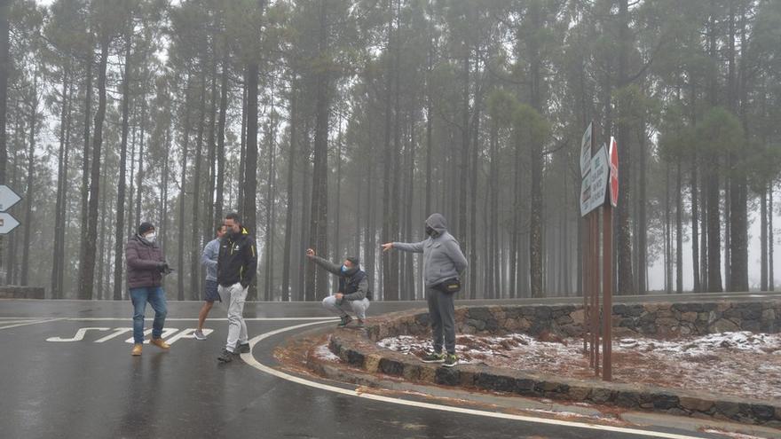 Nieva en la cumbre de Gran Canaria