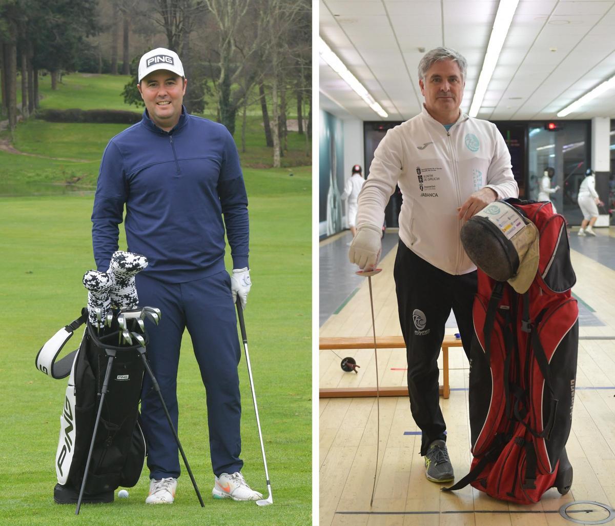 José Luis Adarraga y Yann Breteau, posan con sus equipos de competición.