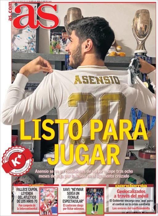 Portada AS  lunes 30 marzo 2020