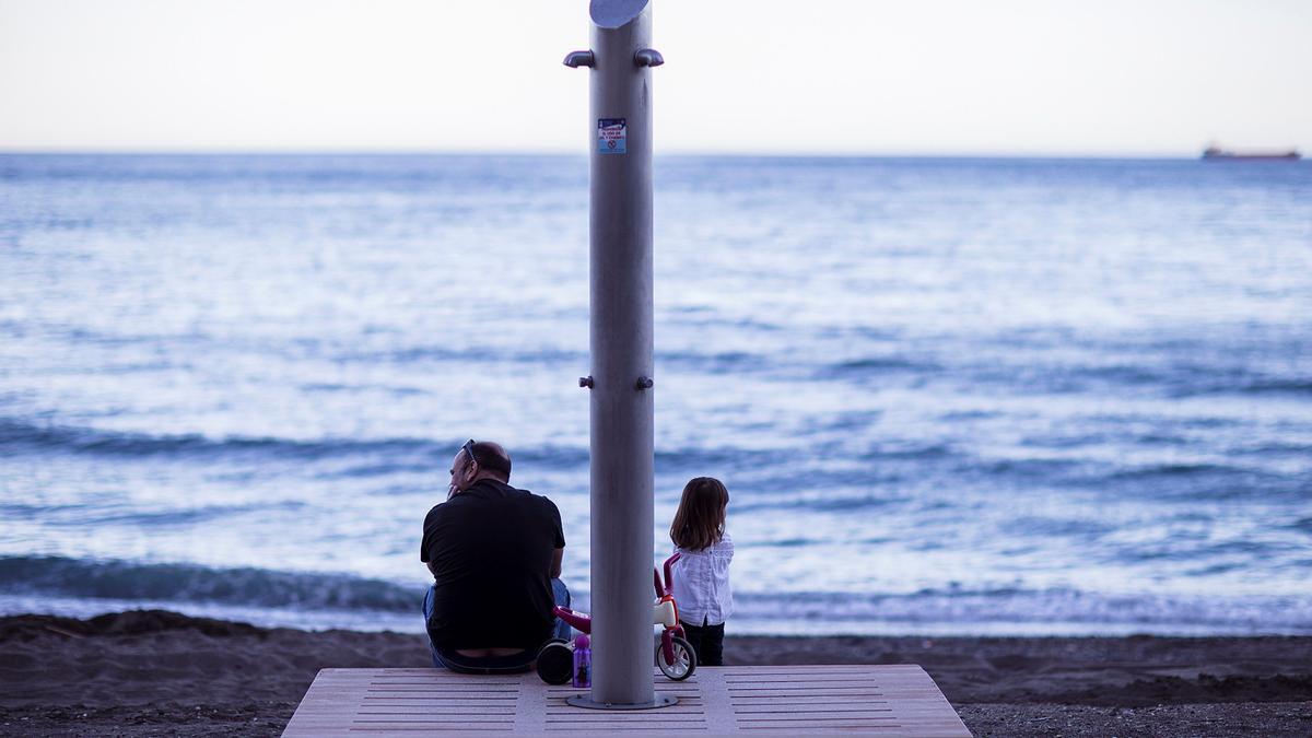 Playa de La Malagueta en abril de 2020.