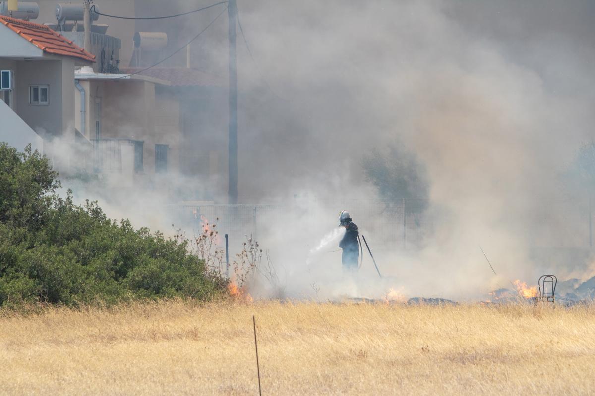 Incendio en la zona de Kiotari de Rodas, Grecia.