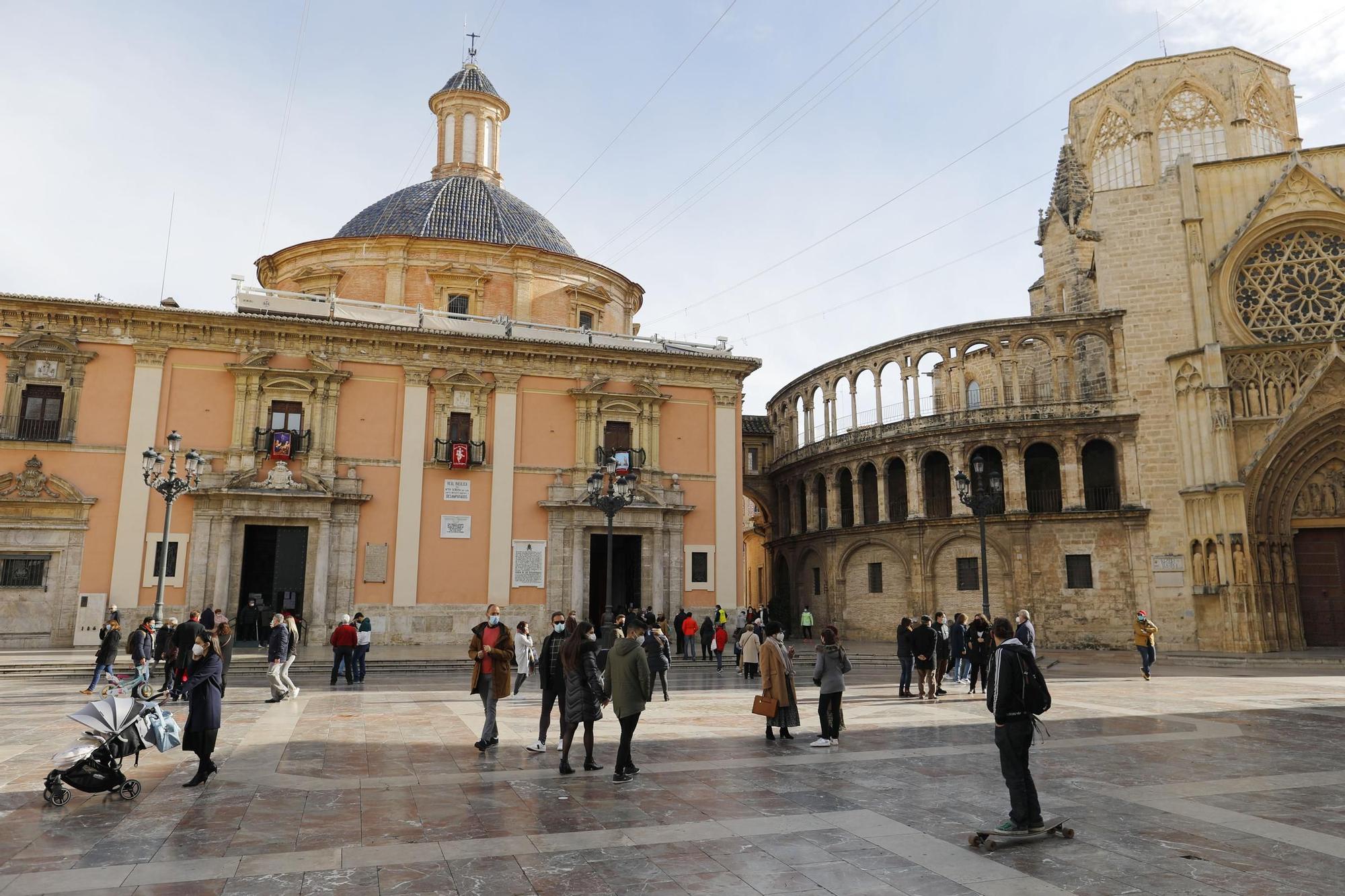 Ambiente en el centro de València el 1 de enero de 2021