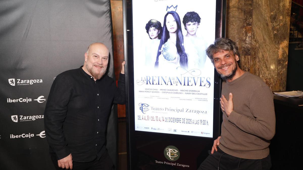Lope García y Críspulo Cabezas durante la presentación de la obra 'La reina de las nieves'