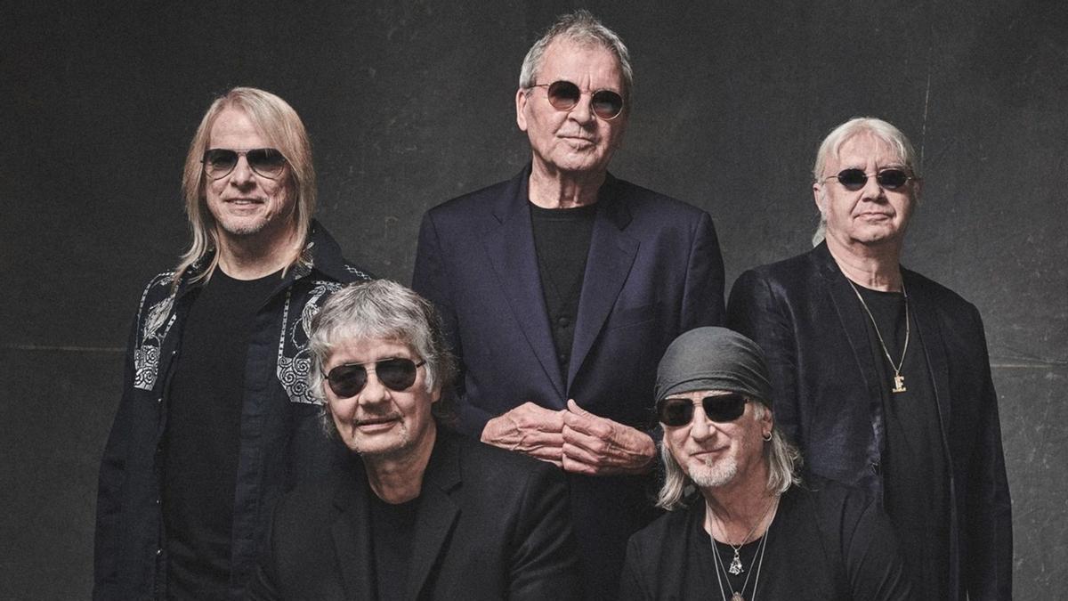 Los cinco miembros actuales de Deep Purple.