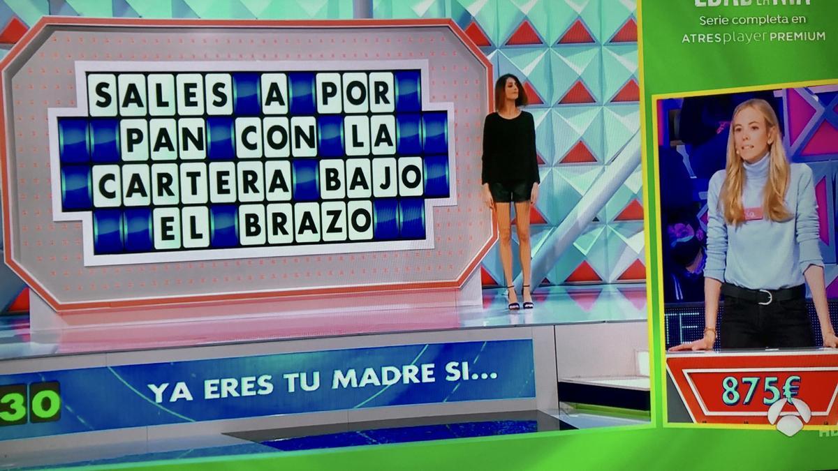 Lucía en &#039;La ruleta de la suerte&#039;.