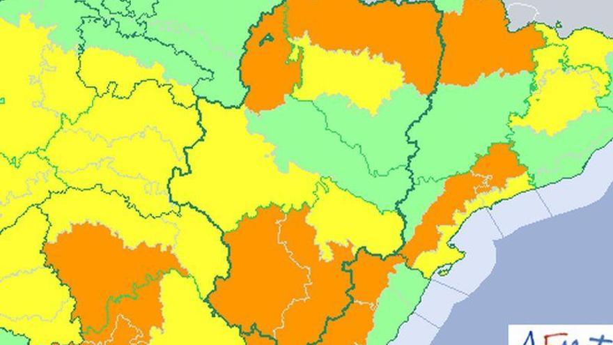 Se mantiene la alerta naranja y amarilla por nieve en casi todo Aragón