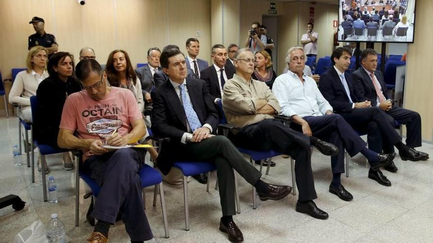 El banquillo de los acusados en el juicio del caso Nóos.