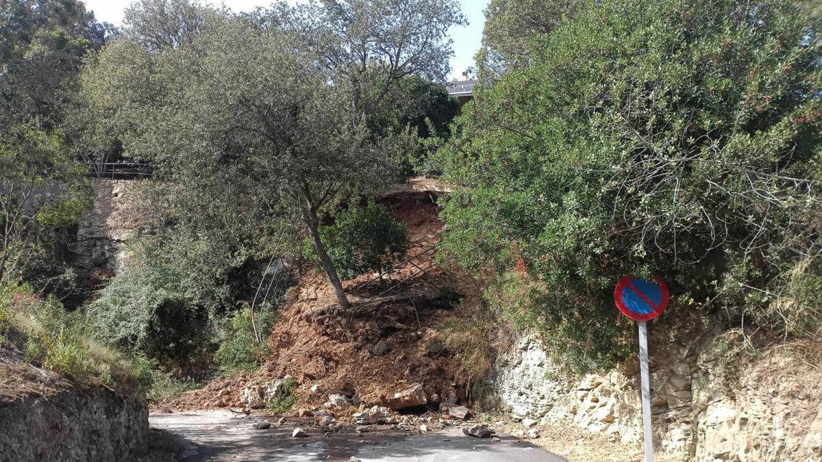 El despreniment ocorregut a Begur.