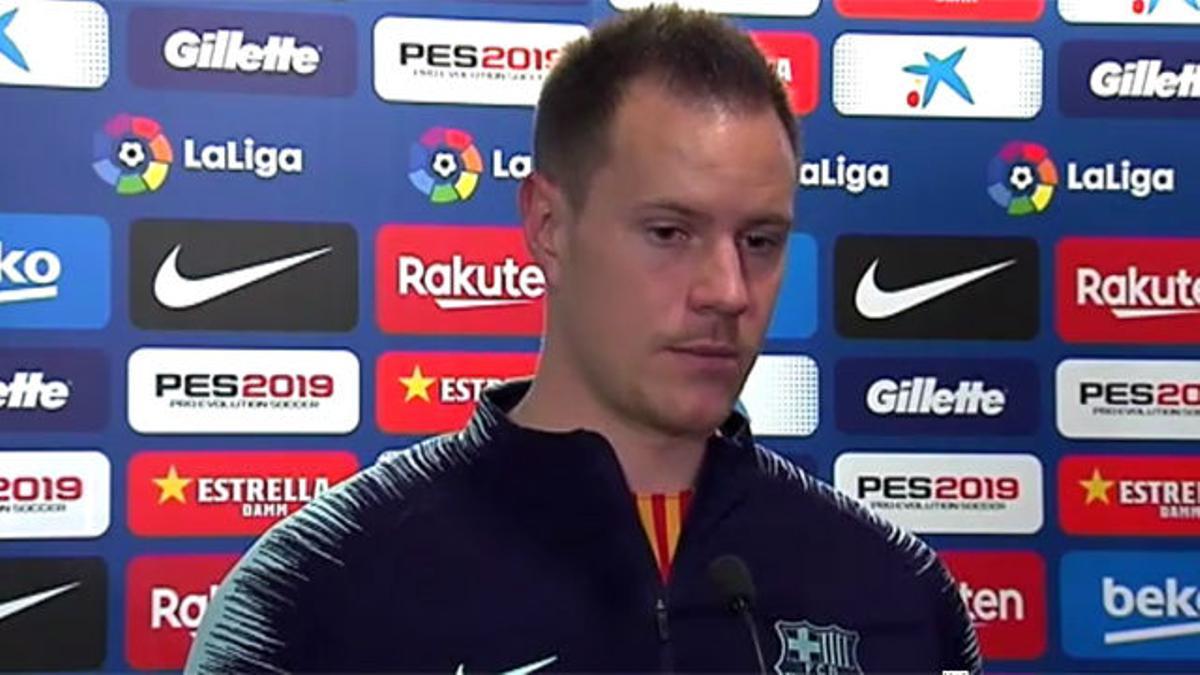 Ter Stegen analizó la victoria ante el Eibar en zona mixta