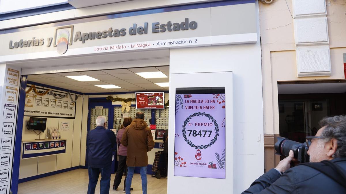 Un cuarto premio de la Lotería de Navidad 2025 ha caído en Mislata: el 78477 deja 200.000 euros.