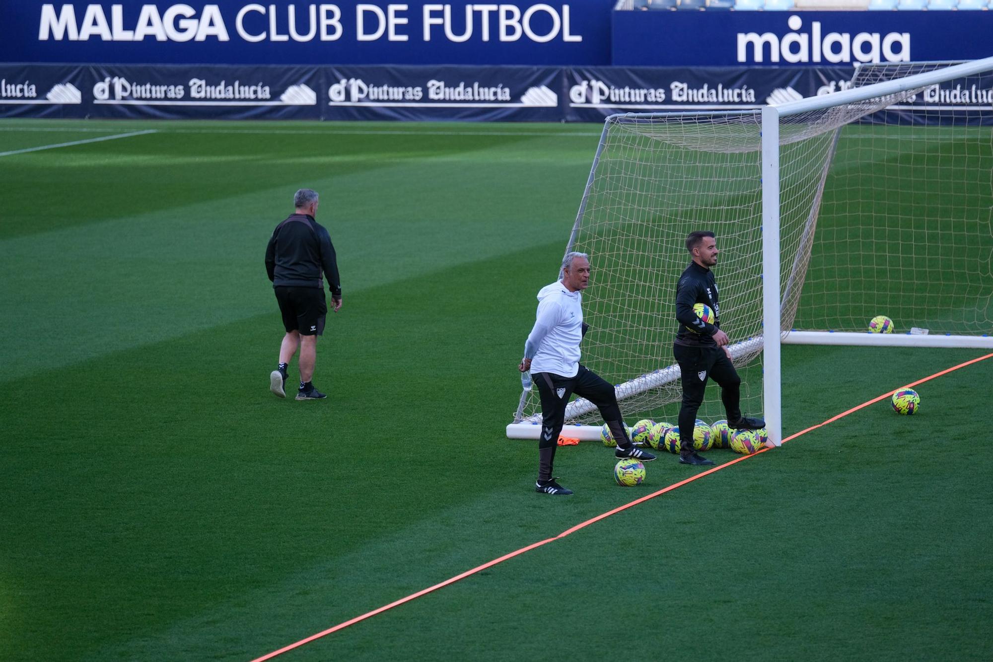 Entrenamiento del Málaga CF antes del partido contra el Levante