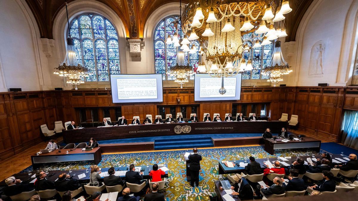 Sala del Tribunal Internacional de Justícia durant una vista